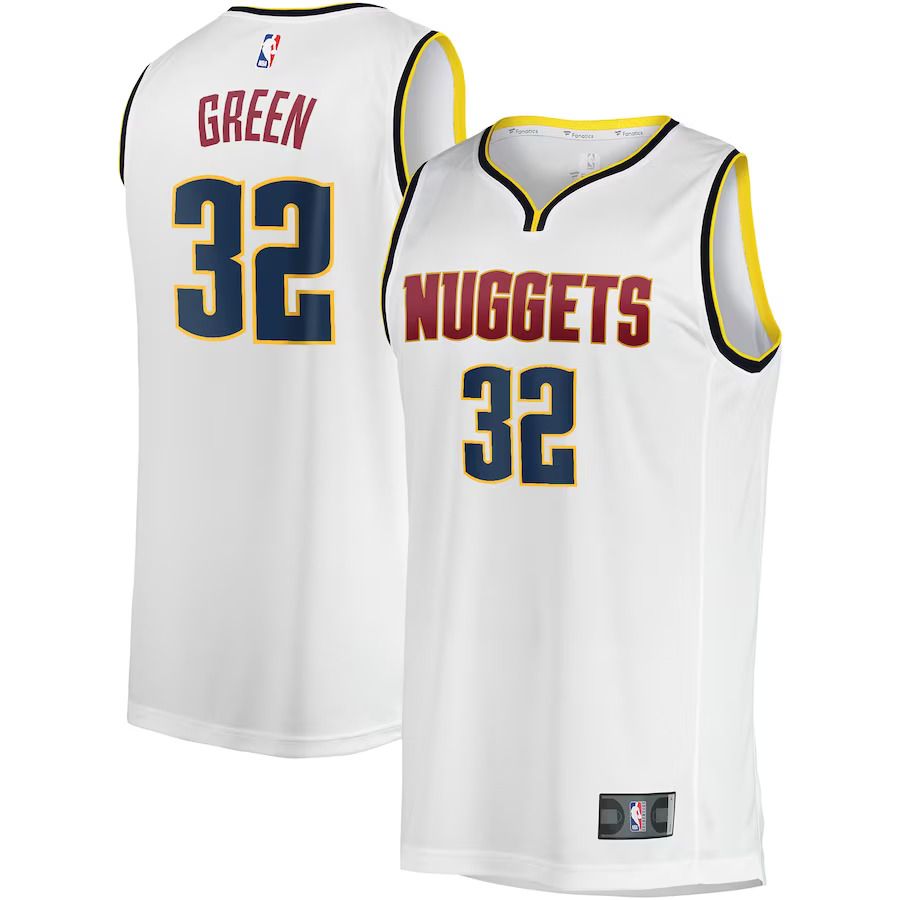 Men Denver Nuggets #32 Jeff Green Fanatics Branded White Fast Break Player NBA Jersey->denver nuggets->NBA Jersey